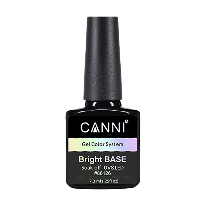 Кольорове базове покриття для гель-лаку Canni Bright Base Soak-off UV&amp;LED Gel Color System 655 Димчасто-блакитний, 7.3 мл